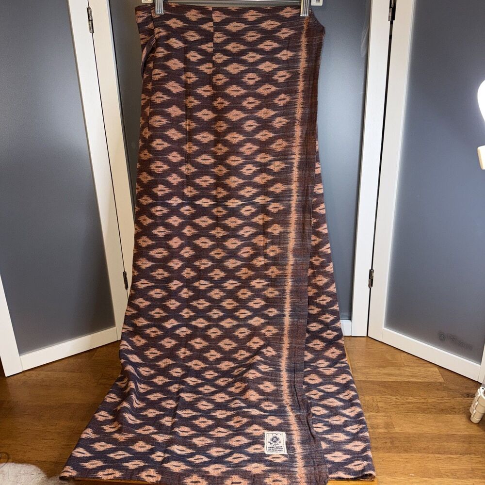 Vintage Totally Thai Camp Peace Handmade Thai Ikat / Mudmee Handwoven Wrap Skirt
